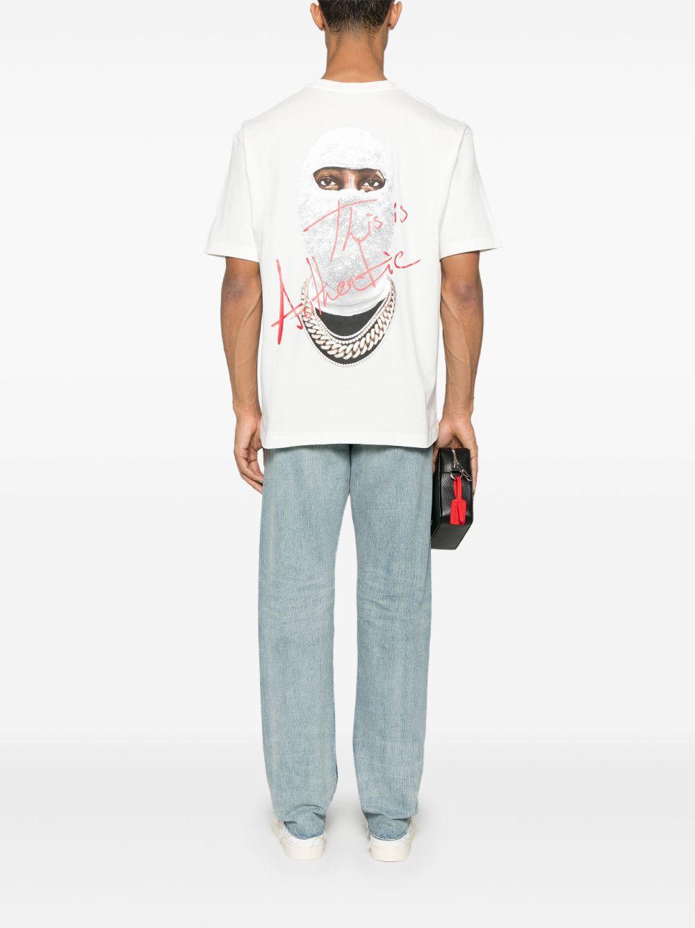 This is Authentic with Mask T-shirt NUS25254 081 OFF WHITE IH NOM UH NIT 