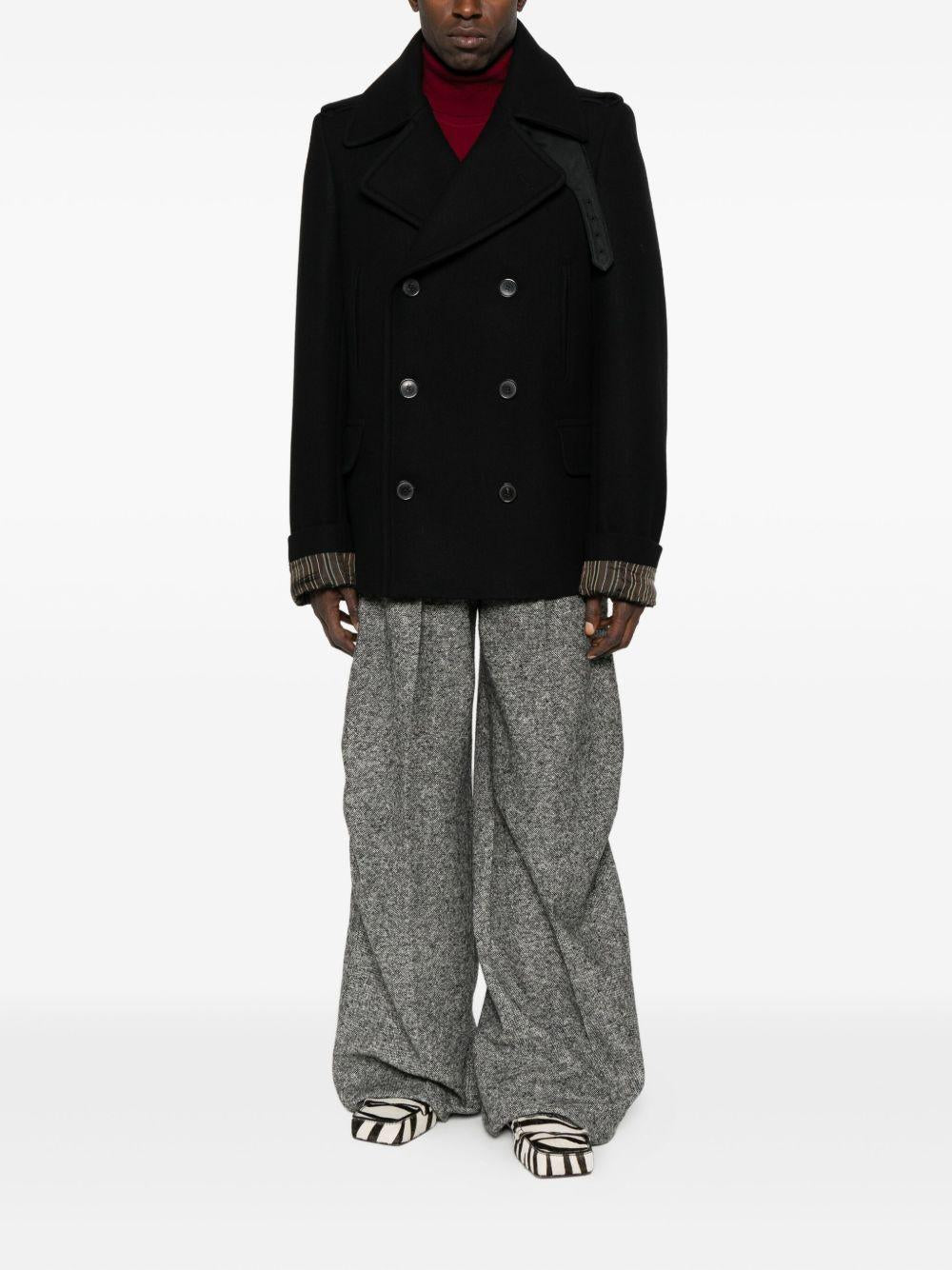 Short Wool Trench Coat RAFAELLBIS2216 900 BLACK DRIES VAN NOTEN 