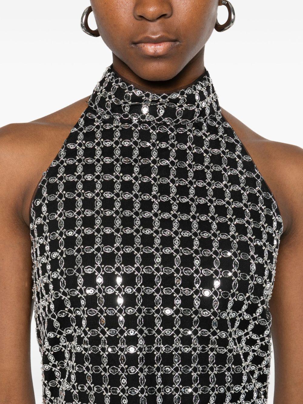 Beaded Halterneck Dress Black 115452100 100 BLACK ROTATE 