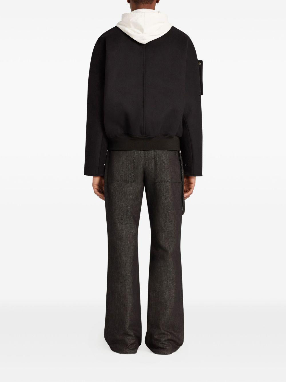 Embroidered Wool Bomber Jacket 325CBL308WO0118 9999 BLACK COURREGES 