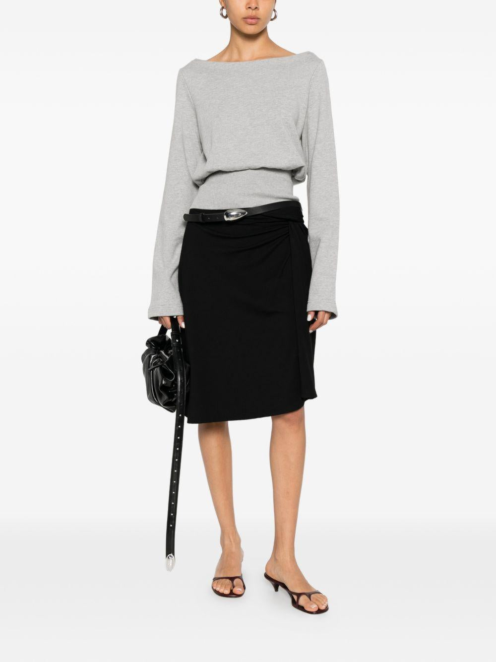 Boat Neck Long Sleeved Tee HANCY3610 813 GREY MELANGE DRIES VAN NOTEN 