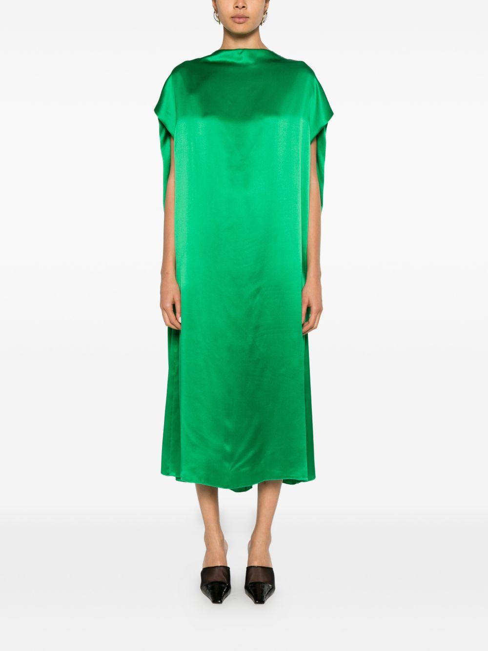 Silk Midi Dress DIRIASHORT3024 604 GREEN DRIES VAN NOTEN 