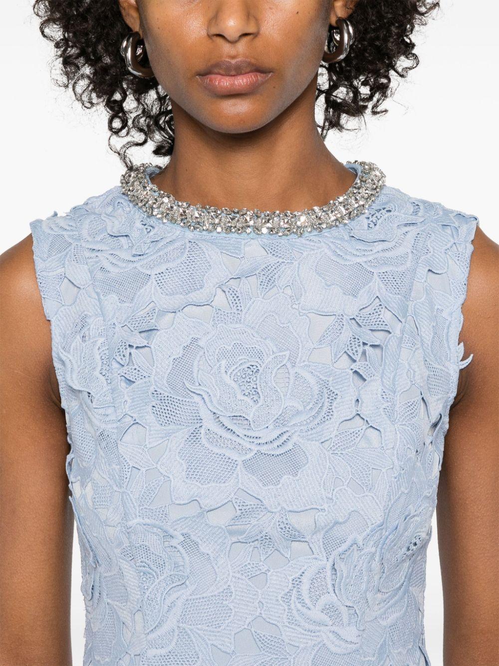 Flower lace mini dress RS25911SBL BLUE SELF-PORTRAIT 