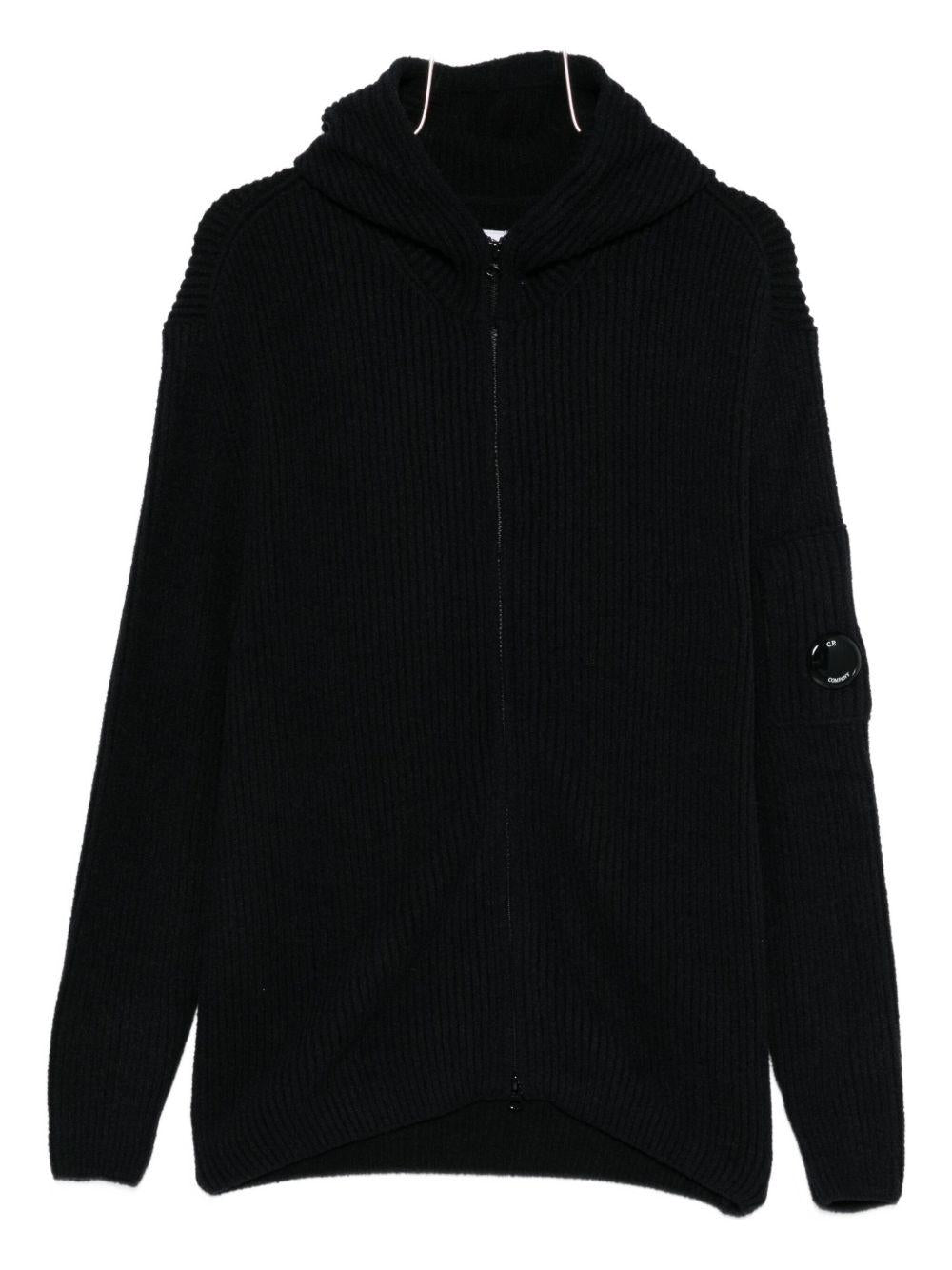 Fleece Knit Hooded Sweater 19CMKN258A006170A 999 BLACK CP COMPANY 
