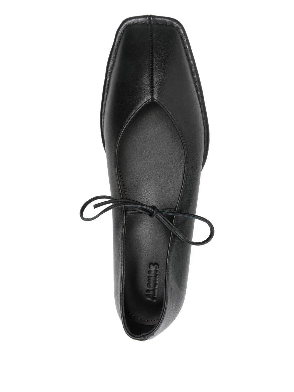 Sway Black Leather Ballet Flats S00191 BLACK ALOHAS 