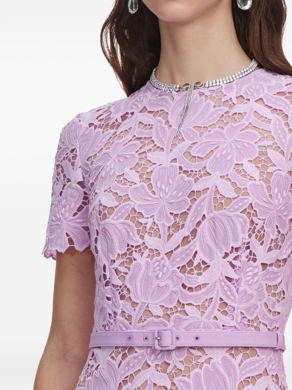 Abito midi in pizzo PF26107ML LILAC SELF-PORTRAIT 