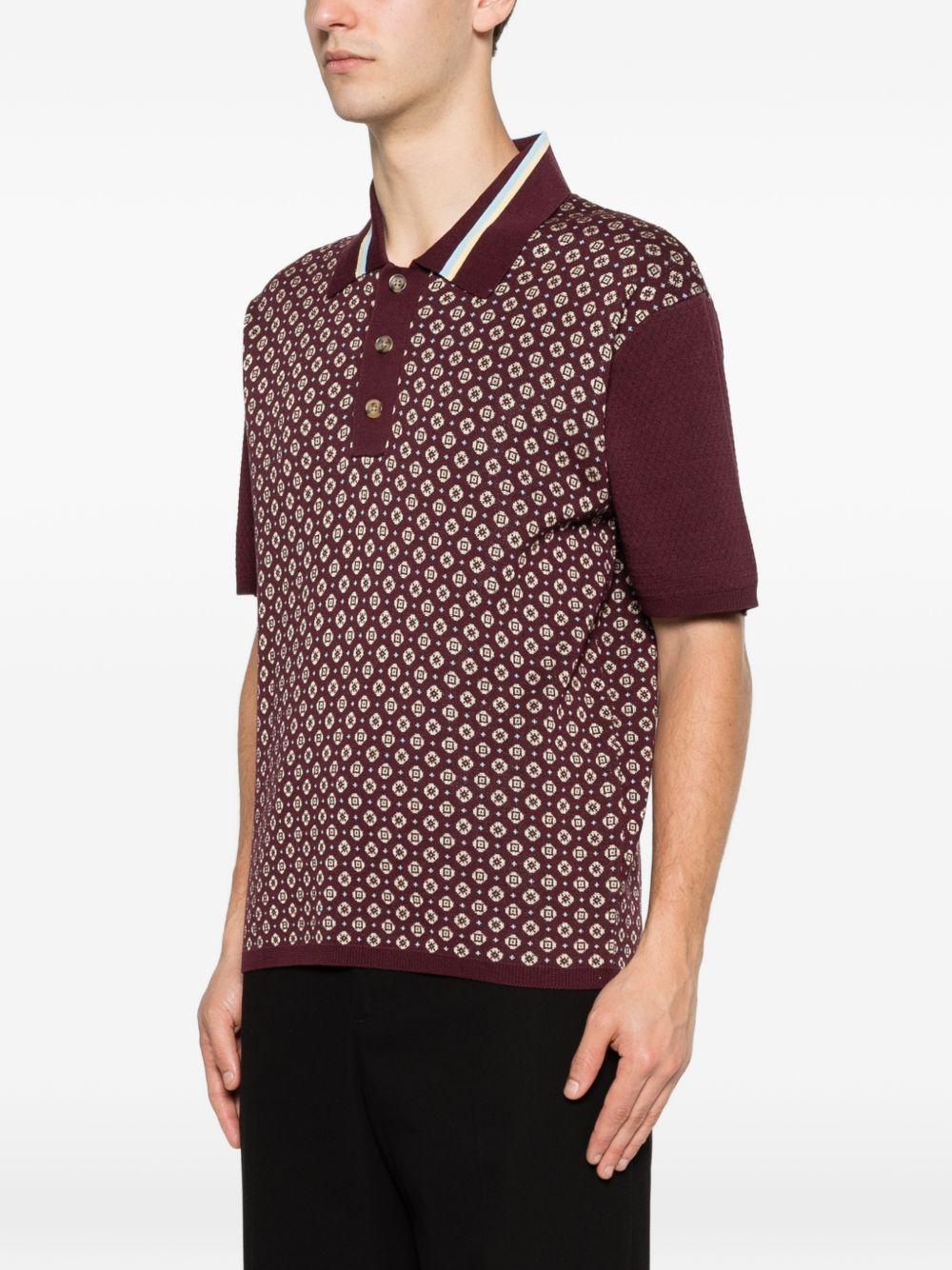 Polo Maille Jacquard Cravate KPO205CO261 DARK RED DROLE DE MONSIEUR 