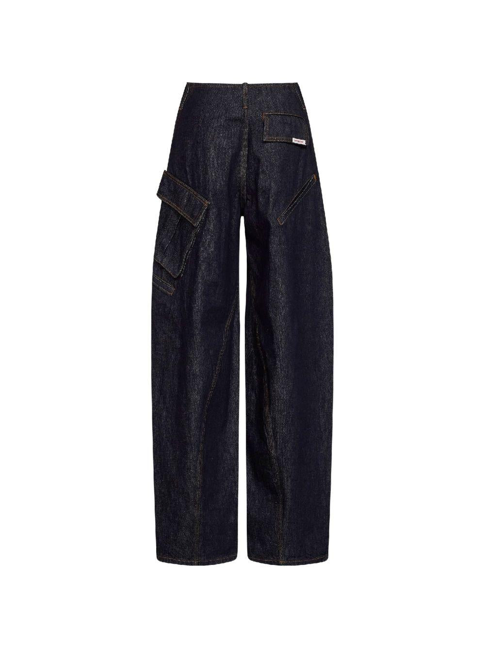Jeans cargo in denim indaco PF26831PBL BLUE SELF-PORTRAIT 