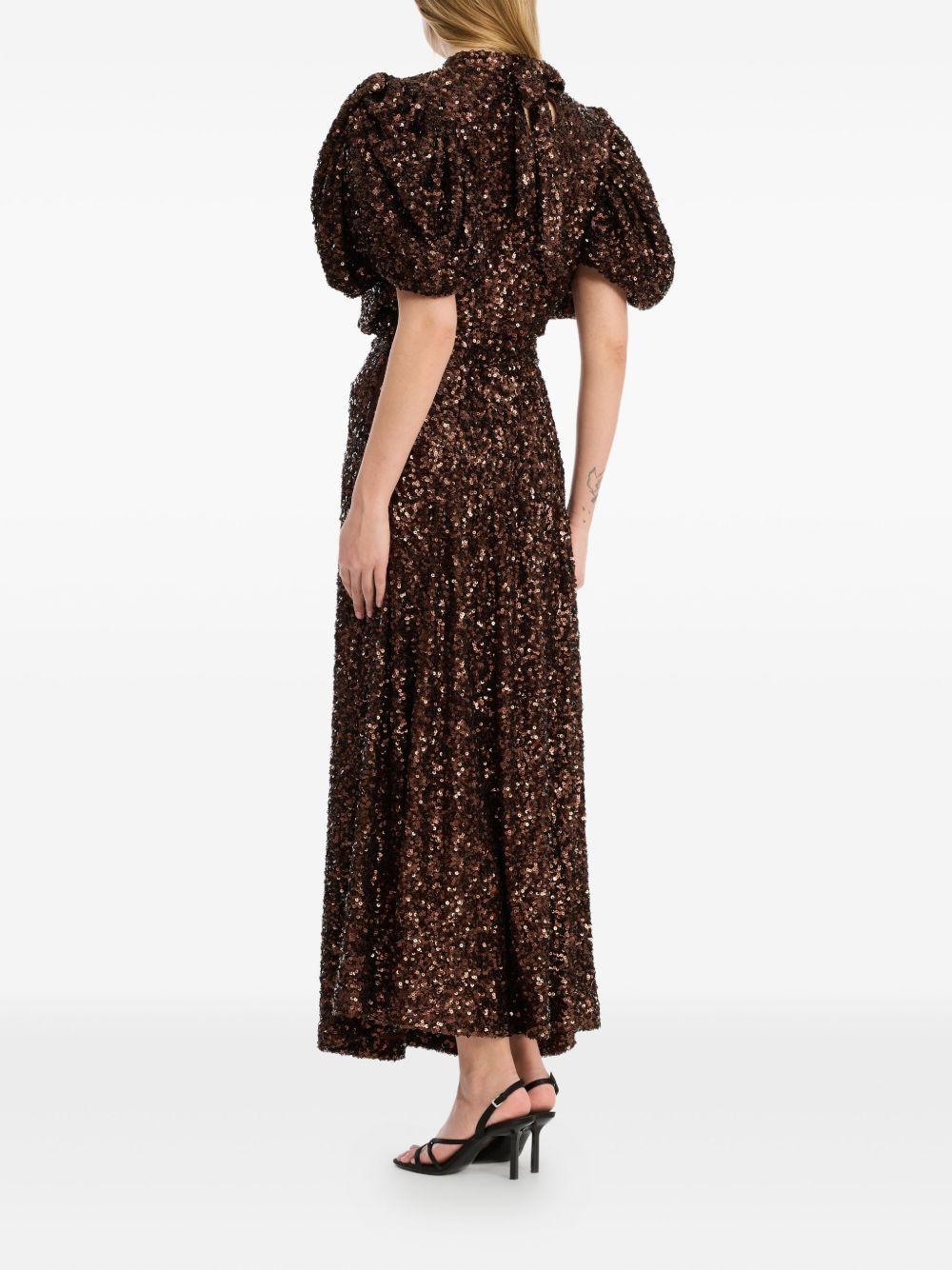 Abito midi con paillettes 1148752910 2910 CHICORY COFFEE ROTATE 