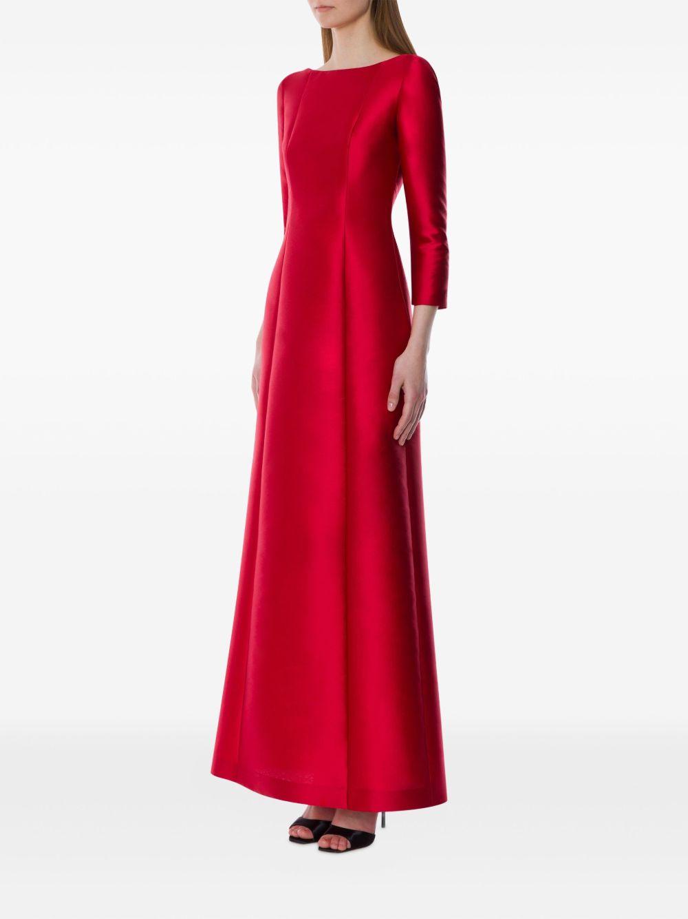 Abito in Mikado a Maniche Lunghe 252M04695146 0112 ROSSO ALBERTA FERRETTI 