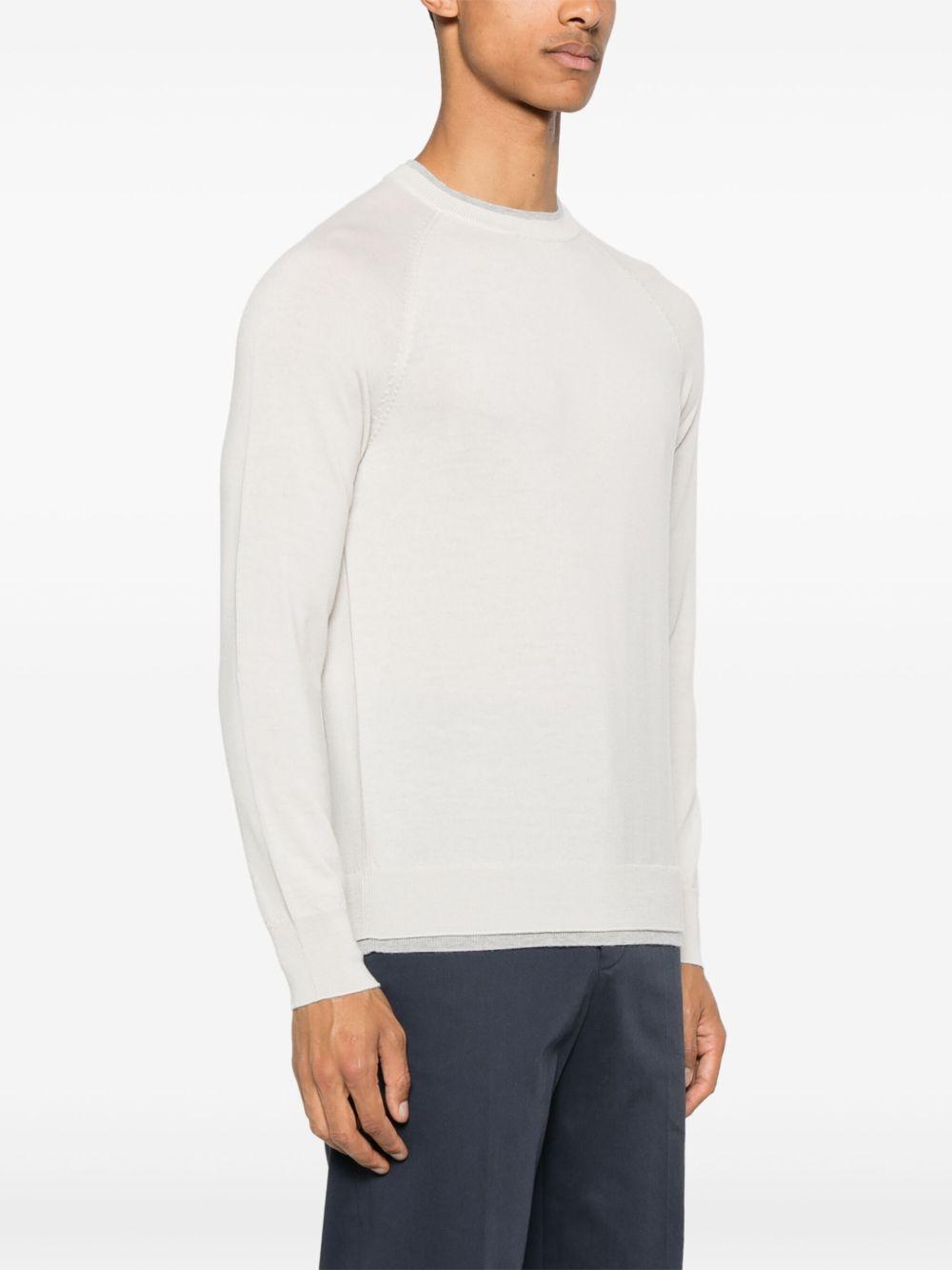 Maglione in lana L76MAGL79MAG0L029 0213 BEIGE GRIGIO CHIARO ELEVENTY 