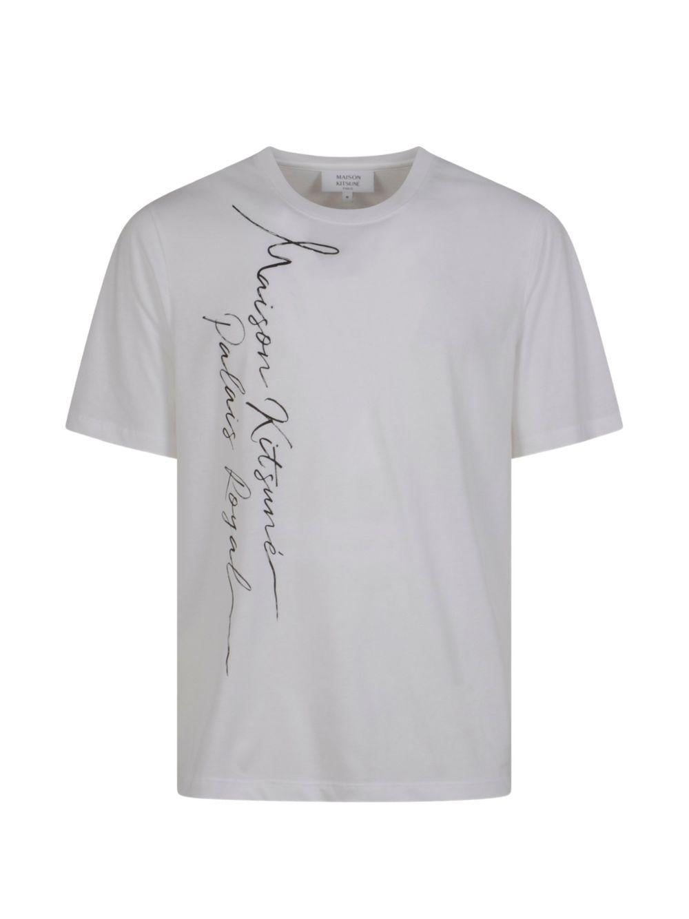 POETIC SCRIPT LIGHT REGULAR TEE QM00113KJ7036 P100 WHITE MAISON KITSUNE 