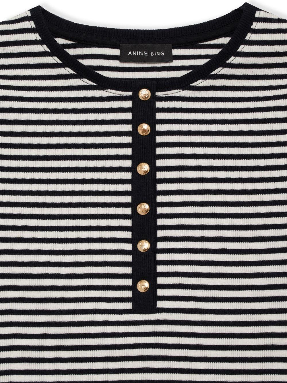 Alessia Tee - Cream And Black Stripe A0810315 MTL2 MULTI ANINE BING 
