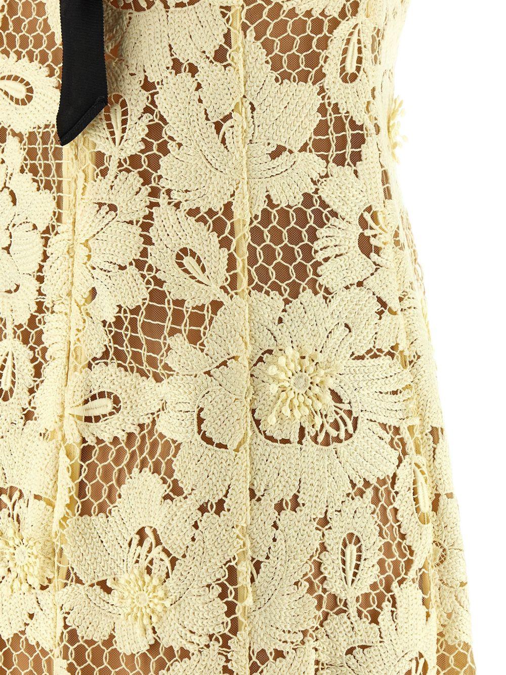 Yellow Crochet Lace Midi Dress SS26094MY YELLOW SELF-PORTRAIT 