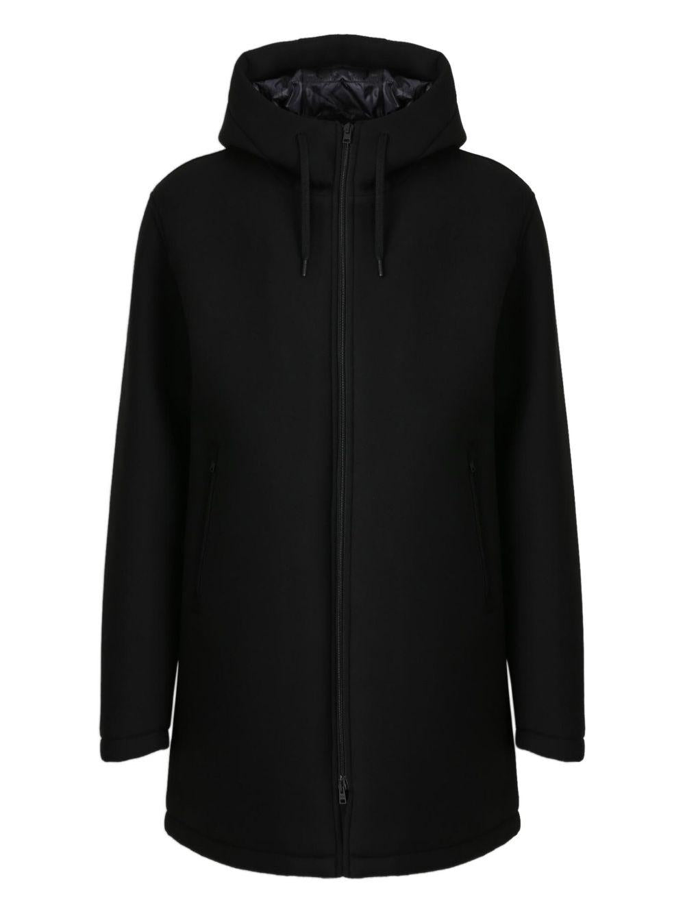 Giacca Lunga In Scuba PA000163U39501Z 9300 NERO HERNO 