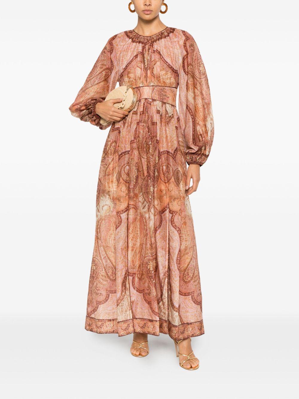 Wanderlust Midi Dress 5947DRS262 TAPESTRY BURGUNDY ZIMMERMANN 