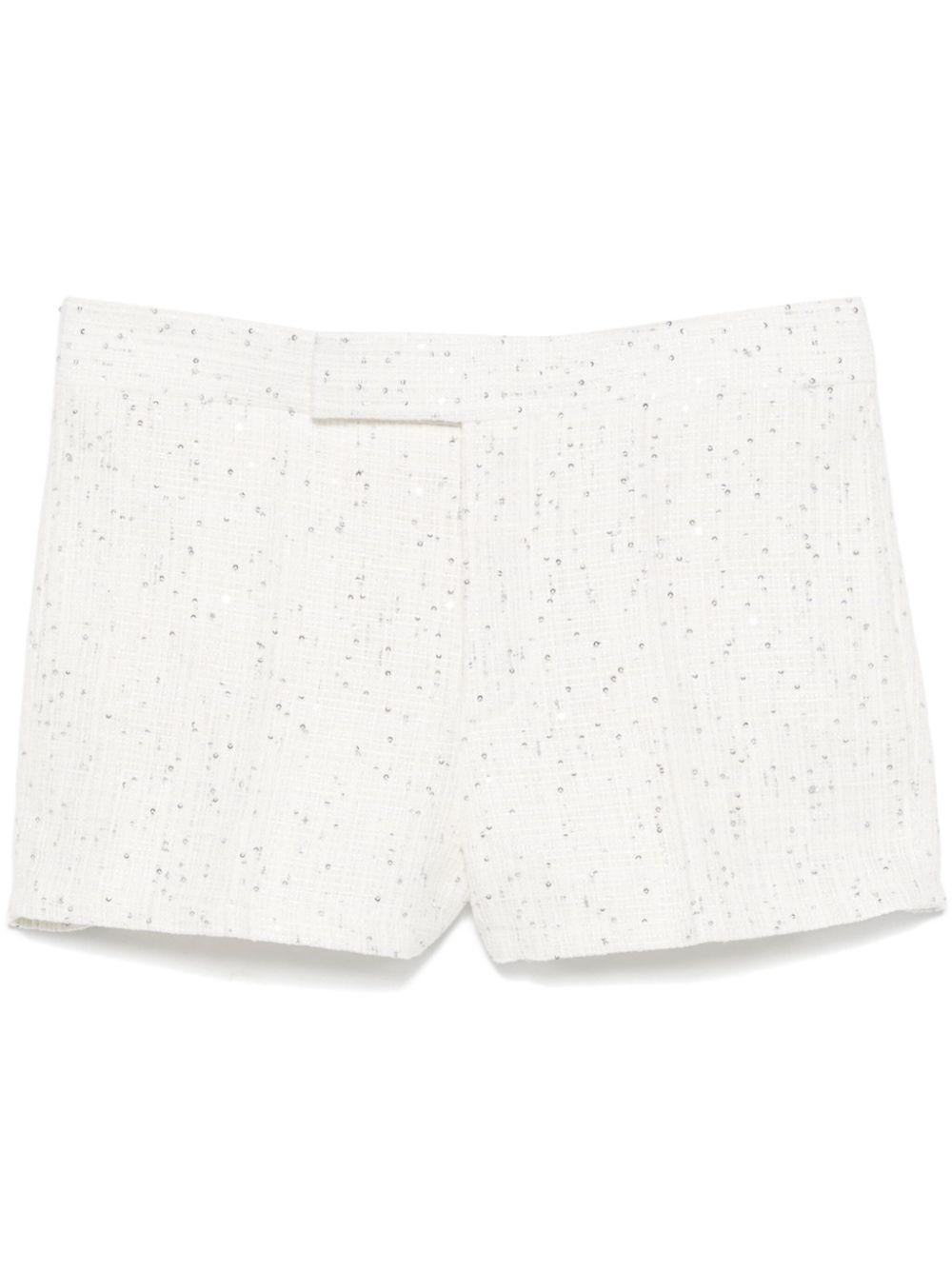 Shorts N°7C Intrecciato Paillettes Bianco SS25N7C INTRECCIATO PAILETTES BIANCO SAPIO 