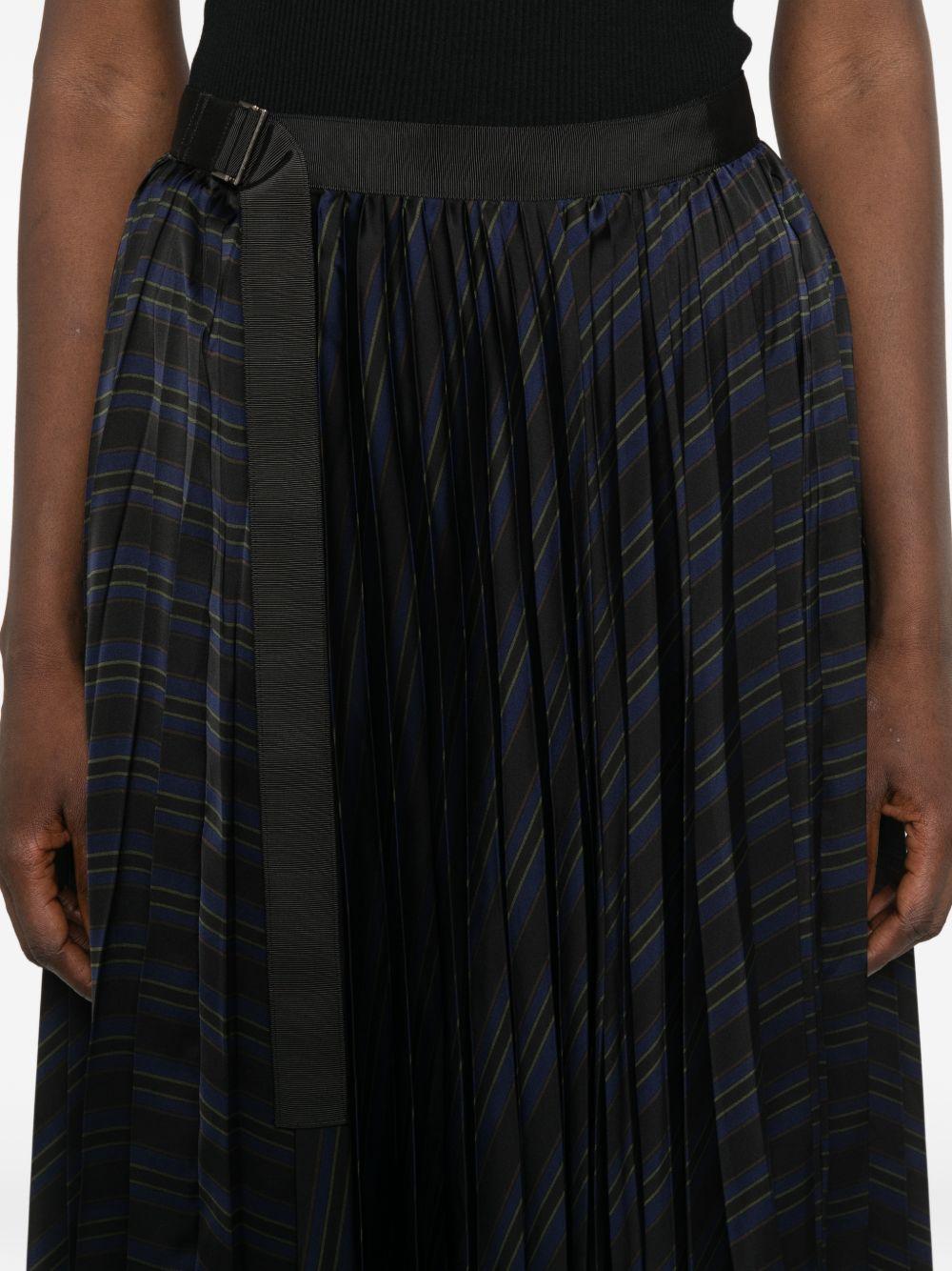 Gonna midi in lana a quadri Principe di Galles 2608376 005 BLACK NAVY SACAI 