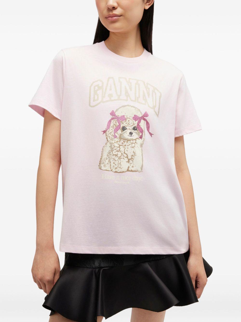 Basic Cotton Jersey T-Shirt A1050062 868 CHALK PINK GANNI 