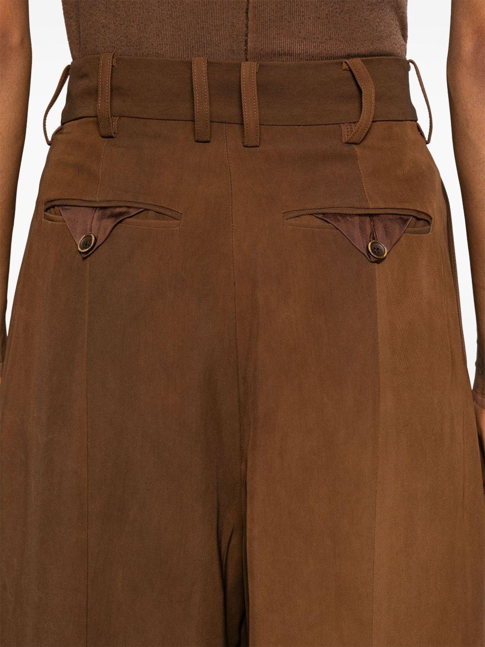 Pantaloni plissettati UW3046 UW600 BROWN UMA WANG 