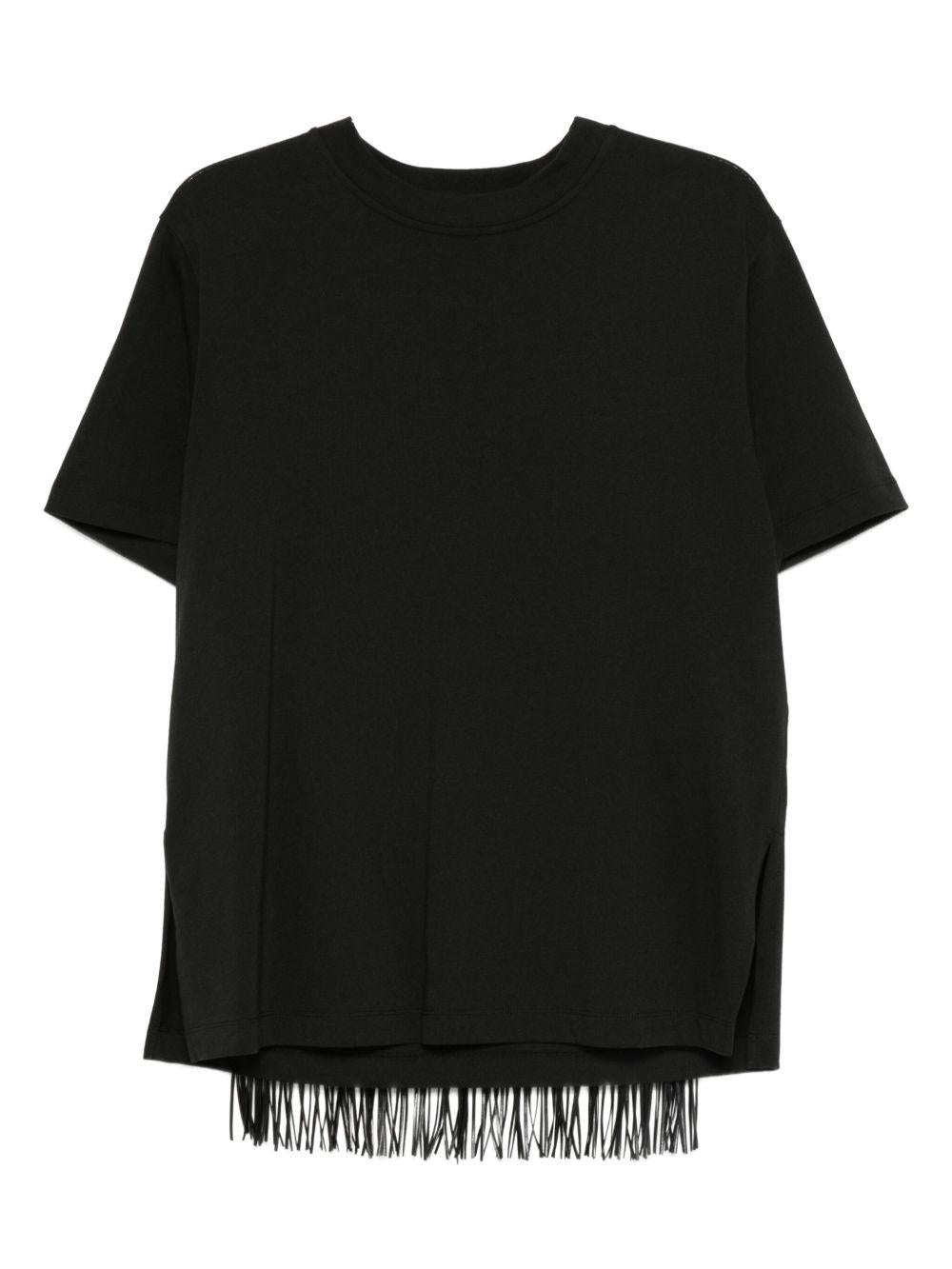 T-shirt con frange TEATINOMM13122 003 NERO SPORTMAX 
