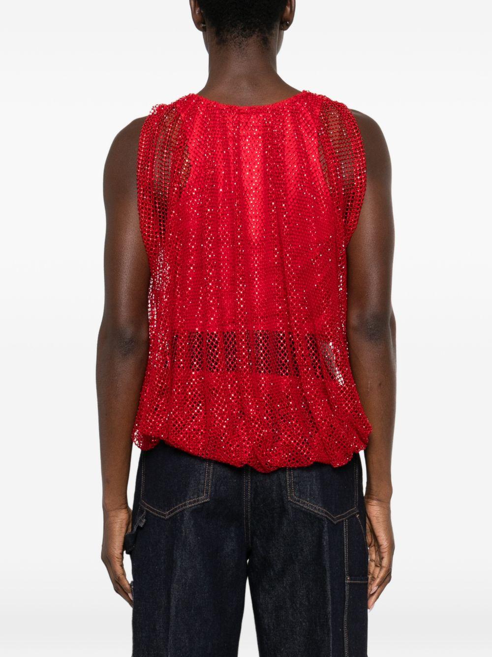 Top in Rete Con cristalli SPXNODO 001 ROSSO SPORTMAX 