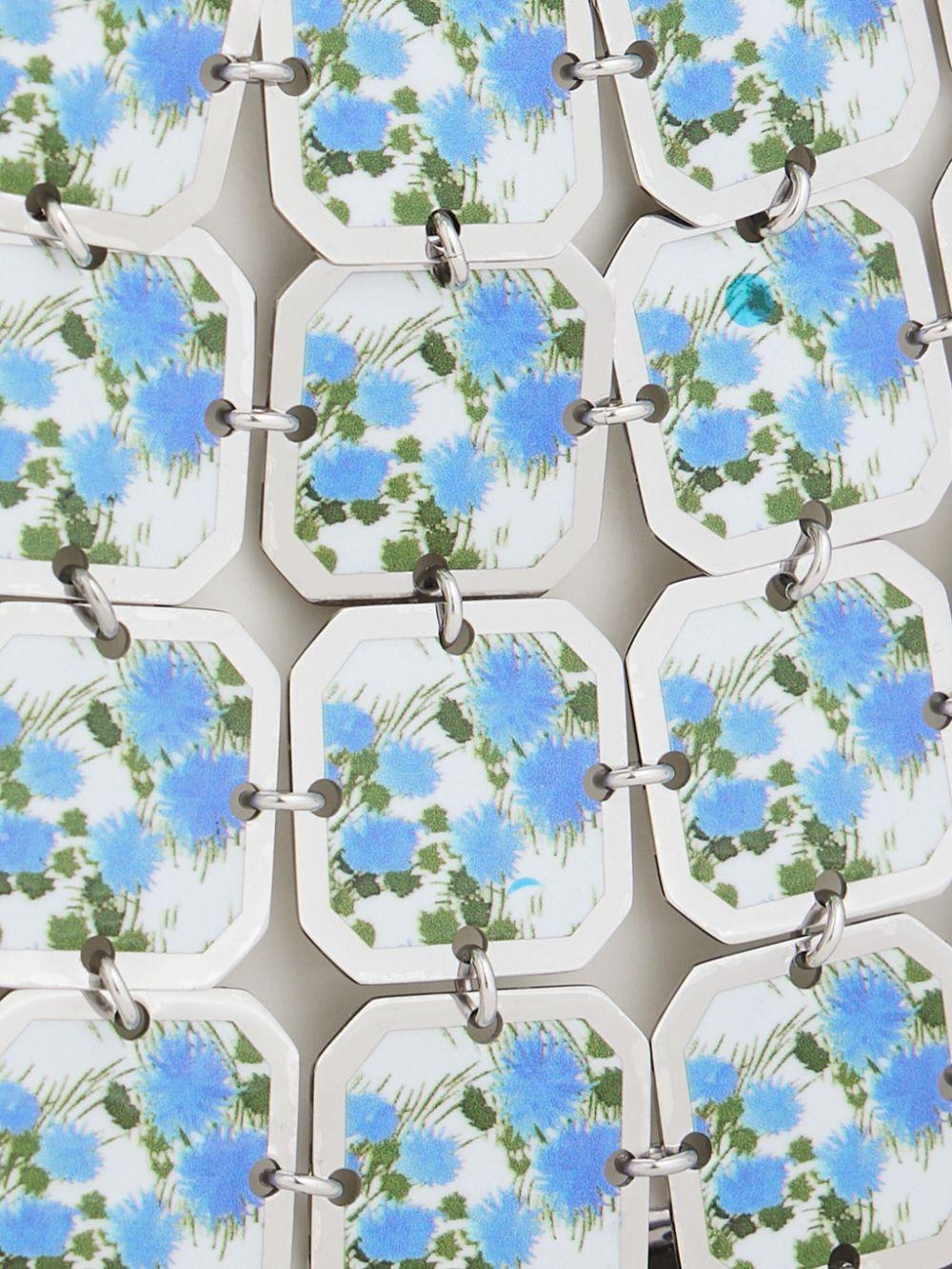  25PSS0494MET718 V473 FLOWERS  SILVER RABANNE 