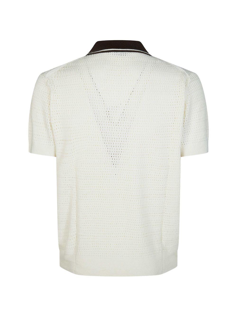 Diagonal Polo Shirt with Contrast Details A020F600 1102 PAOLO PECORA 