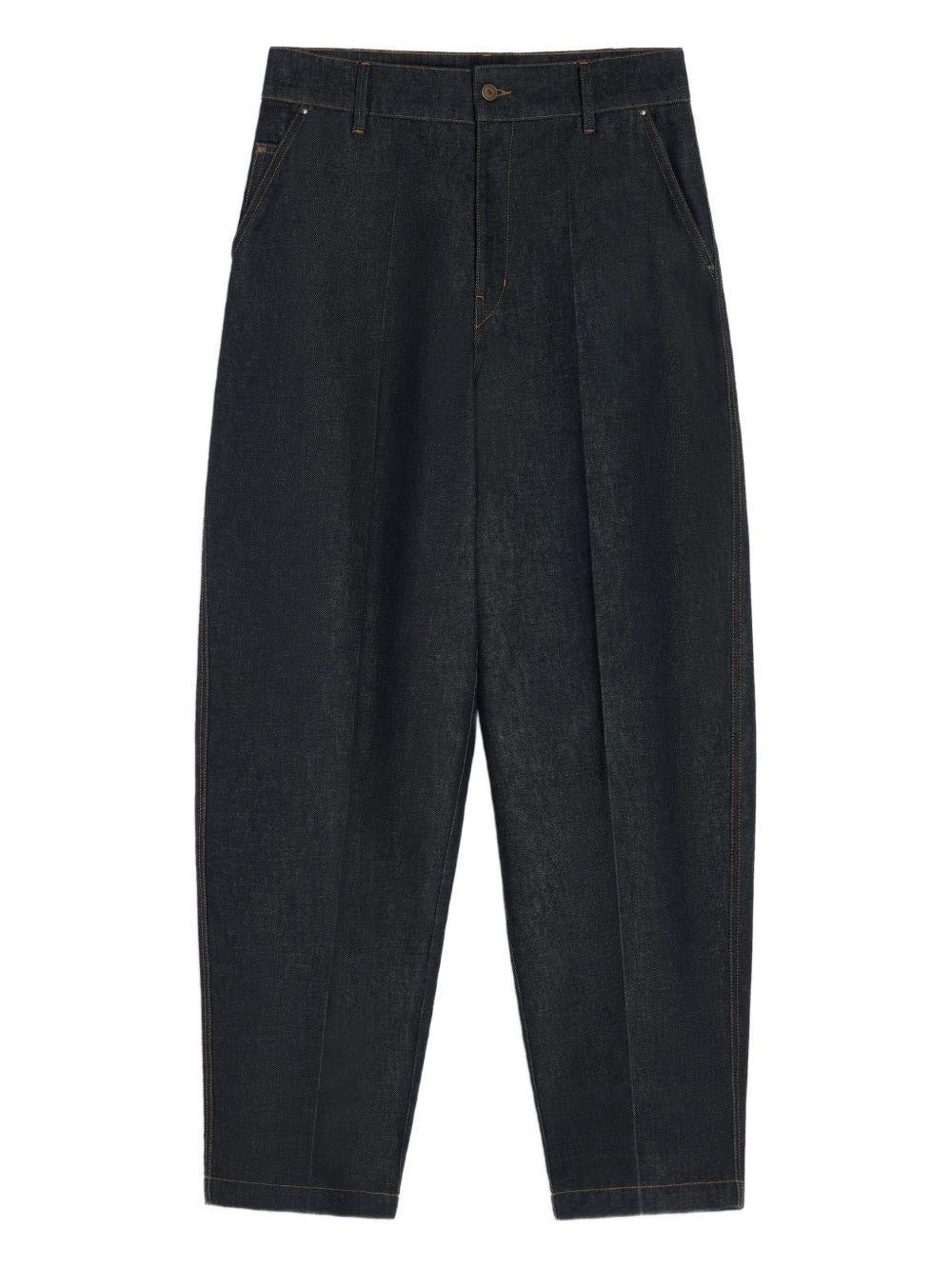 Maxi Barrel Workwear Pants - Heavy Slate Denim<BR/> PA1261LD1061 BK965 SLATE LEMAIRE 