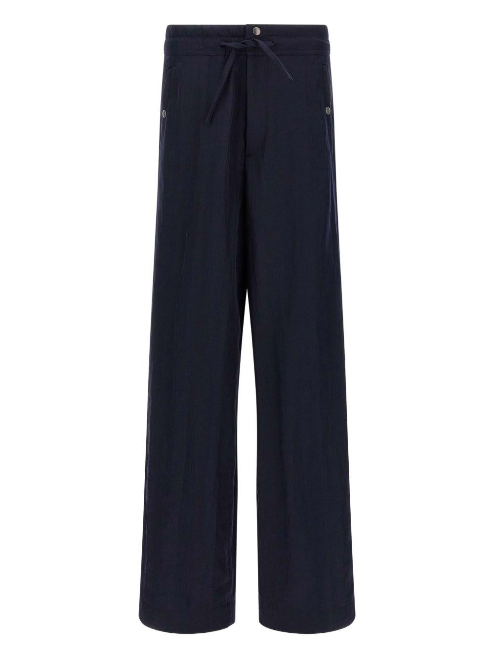 Pantaloni Larghi in Nylon PRIMA2328 509 NAVY DRIES VAN NOTEN 