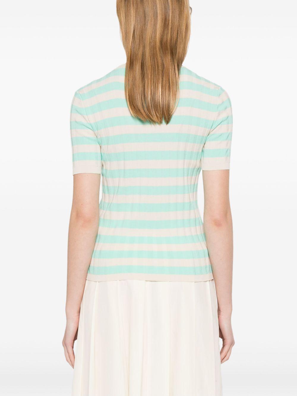 Top a righe B09021 88 LINO ACQUA ROBERTO COLLINA 