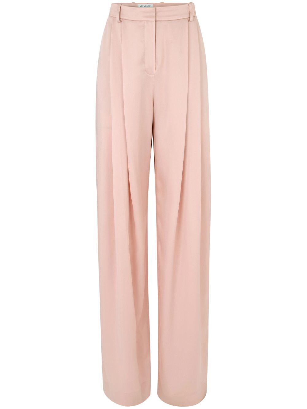 Pantaloni a gamba ampia con pieghe 25PCPA002AC0123 U2785 BLUSH NINA RICCI 