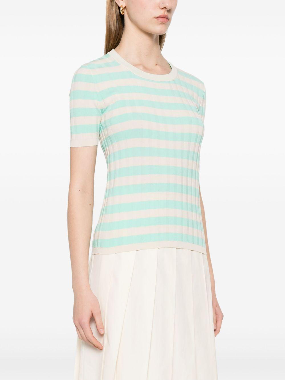 Top a righe B09021 88 LINO ACQUA ROBERTO COLLINA 