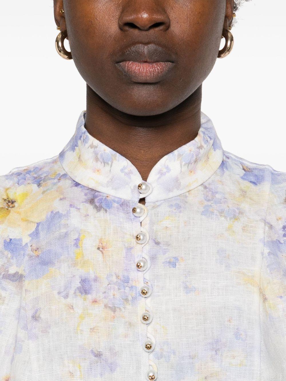 Miniabito con bottoni Crush 9142DR251 LILAC FLORAL ZIMMERMANN 