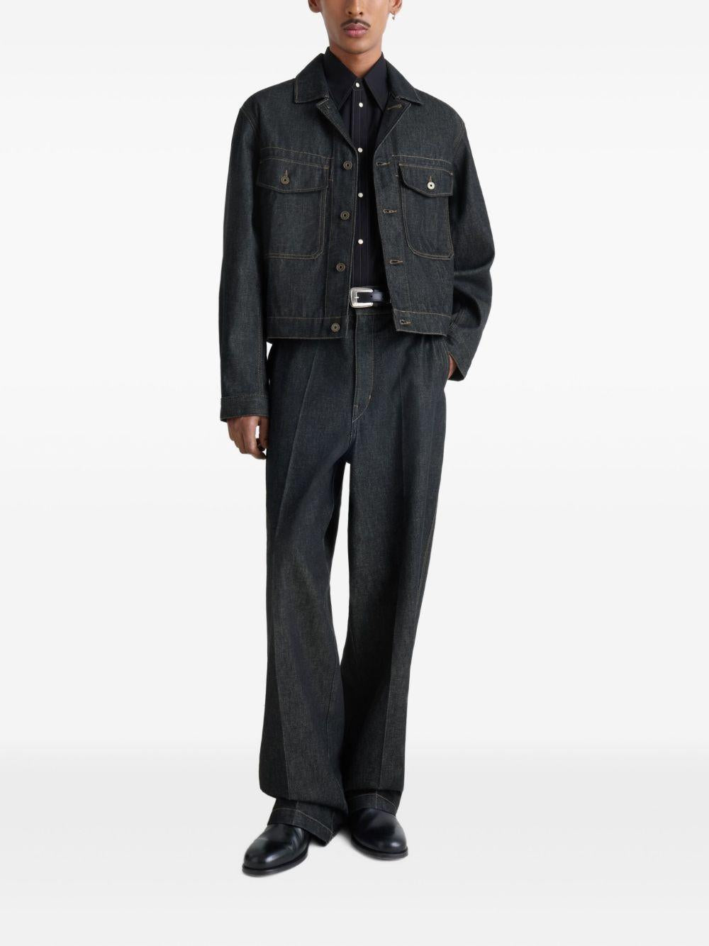 Trucker Jacket - Heavy Slate Denim OW1188LD1061 BK965 SLATE LEMAIRE 