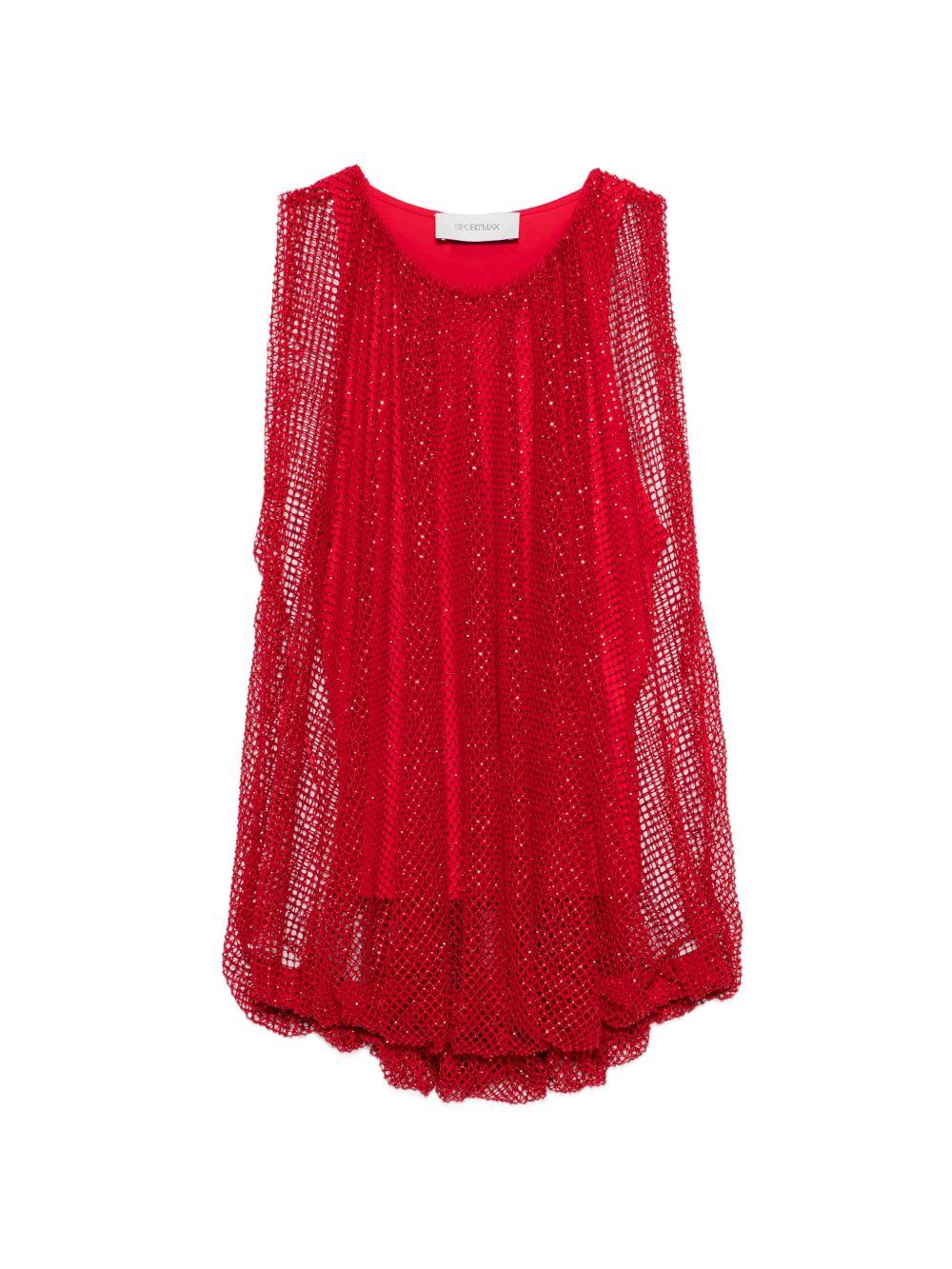 Top in Rete Con cristalli SPXNODO 001 ROSSO SPORTMAX 