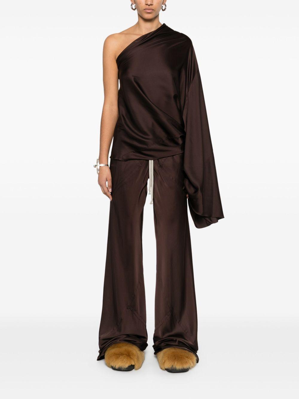 One-sleeve top RP01E7234SCH 14 MAHOGANY RICK OWENS 