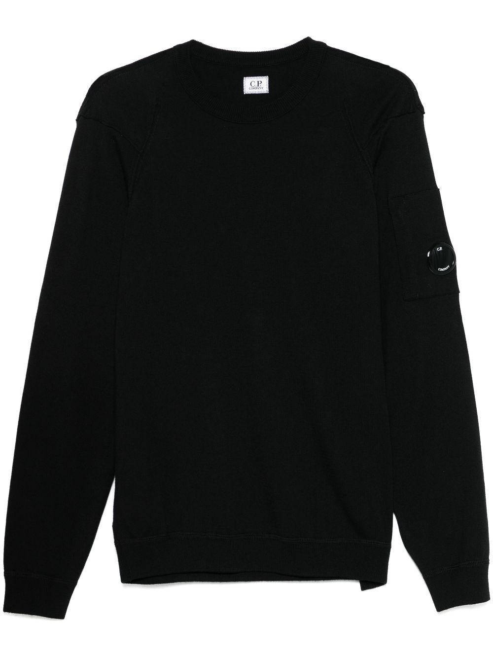 Sea Island Crewneck Lens Knit 18CMKN026A004037A 999 BLACK CP COMPANY 