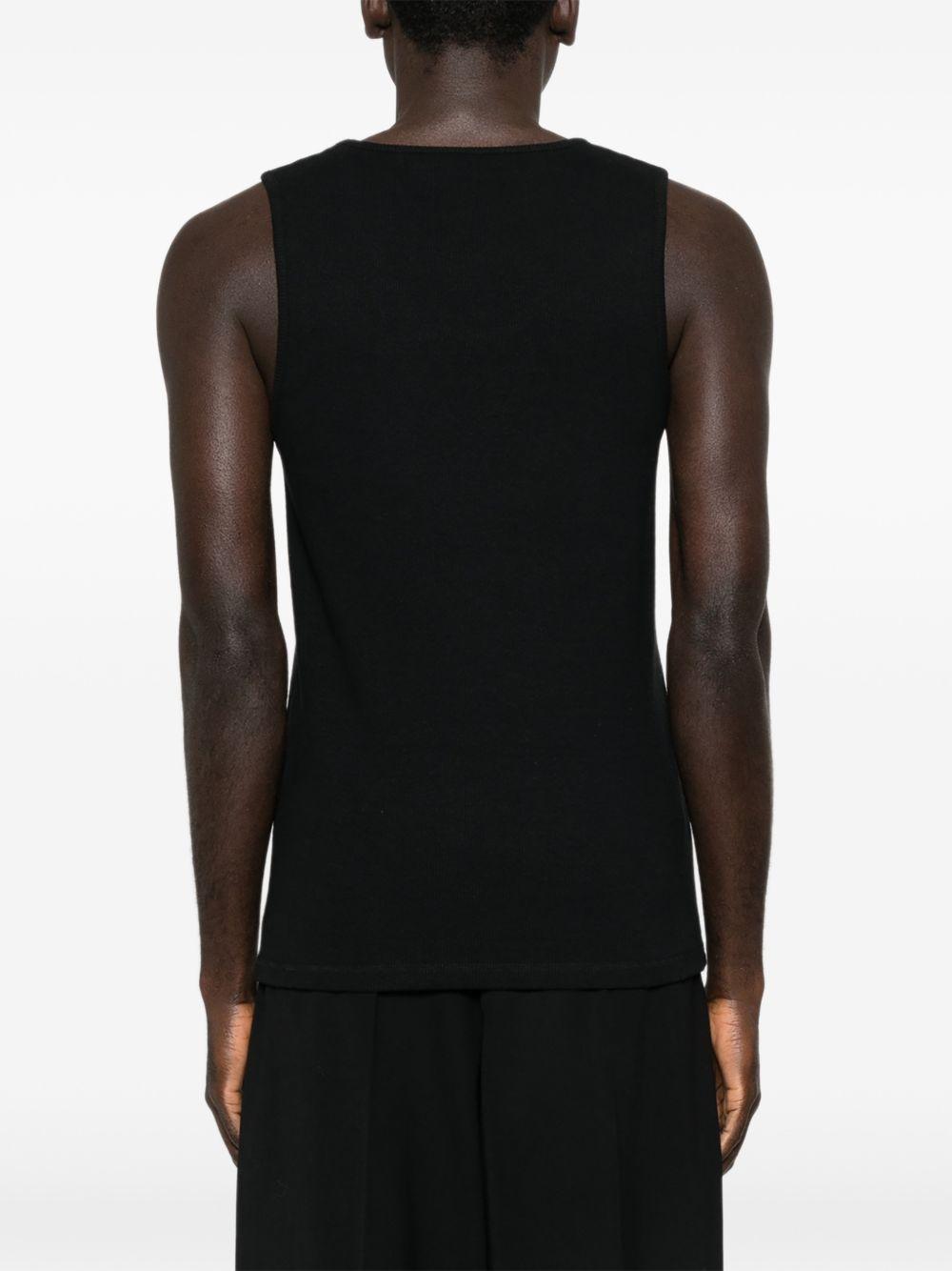 Rib Tank Top in Cotton Linen Jersey TS0006LJ1030 BK999 BLACK LEMAIRE 