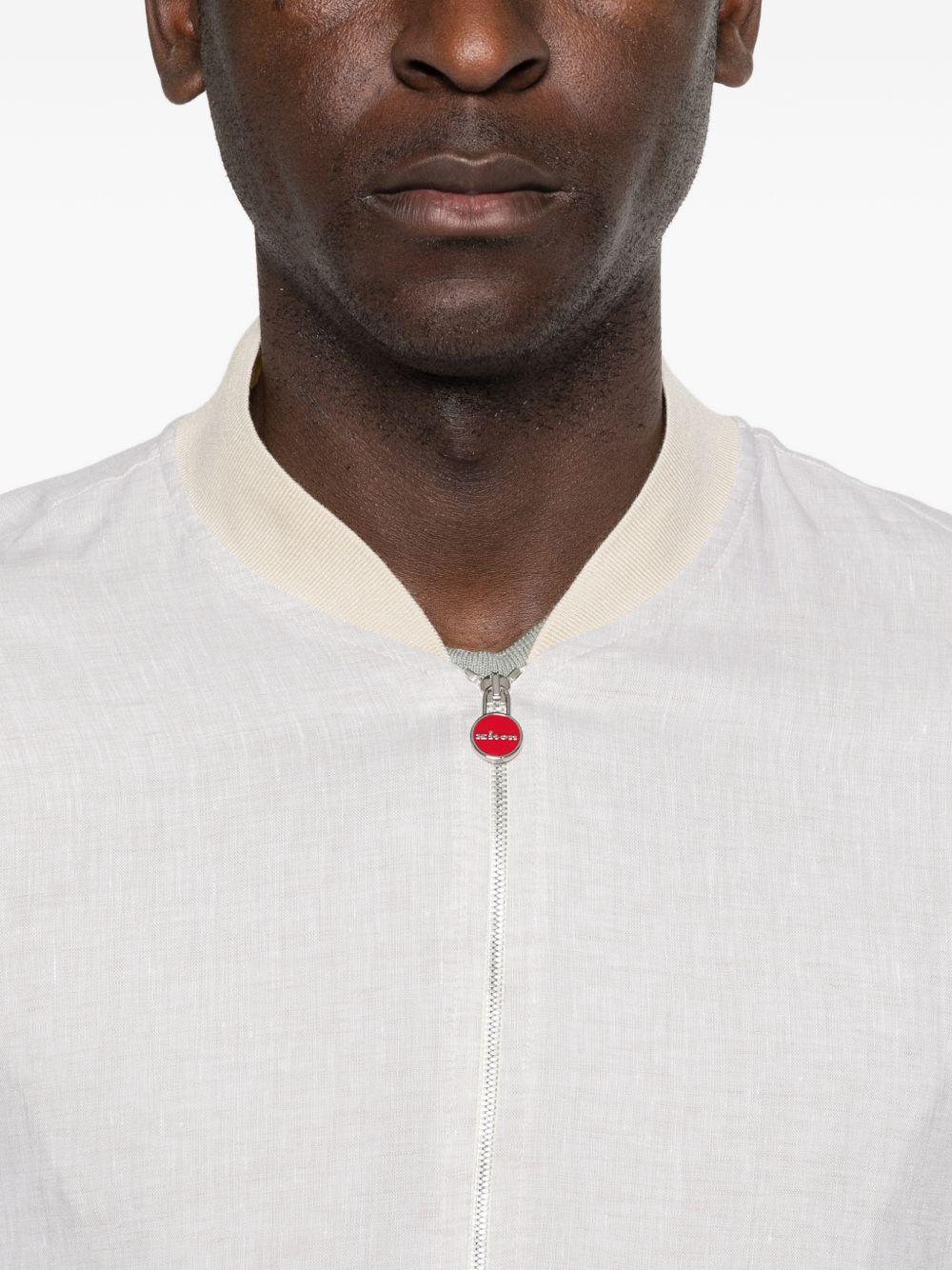 KITON - Bomber con zip UGO001H0961319001 COSTINA BIANCO KITON 