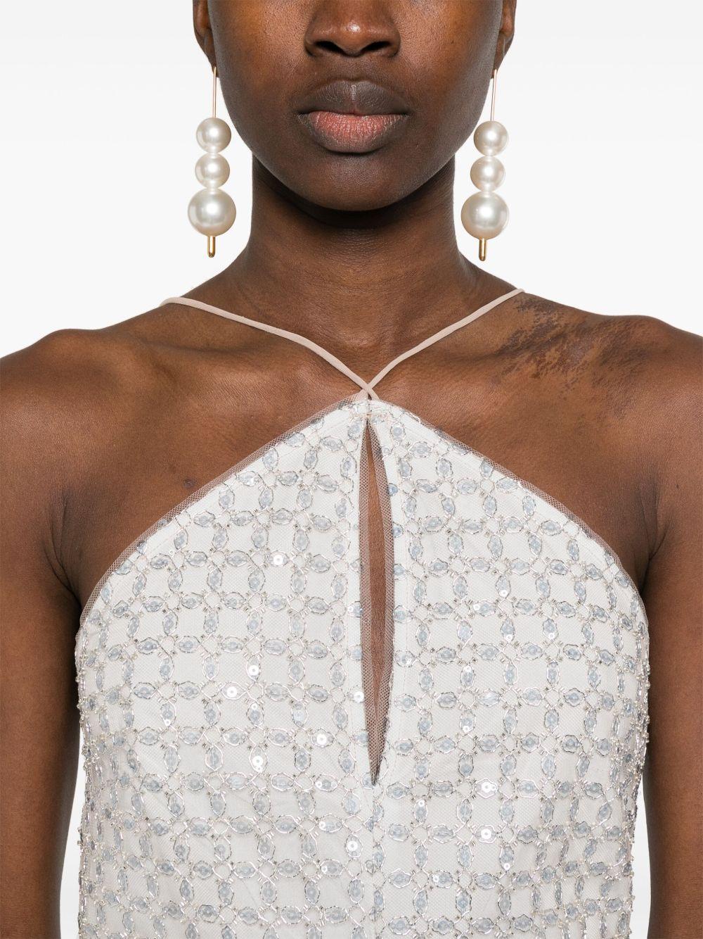 Abito lungo con decorazione 113713800 800 DOESKIN BEIGE ROTATE 