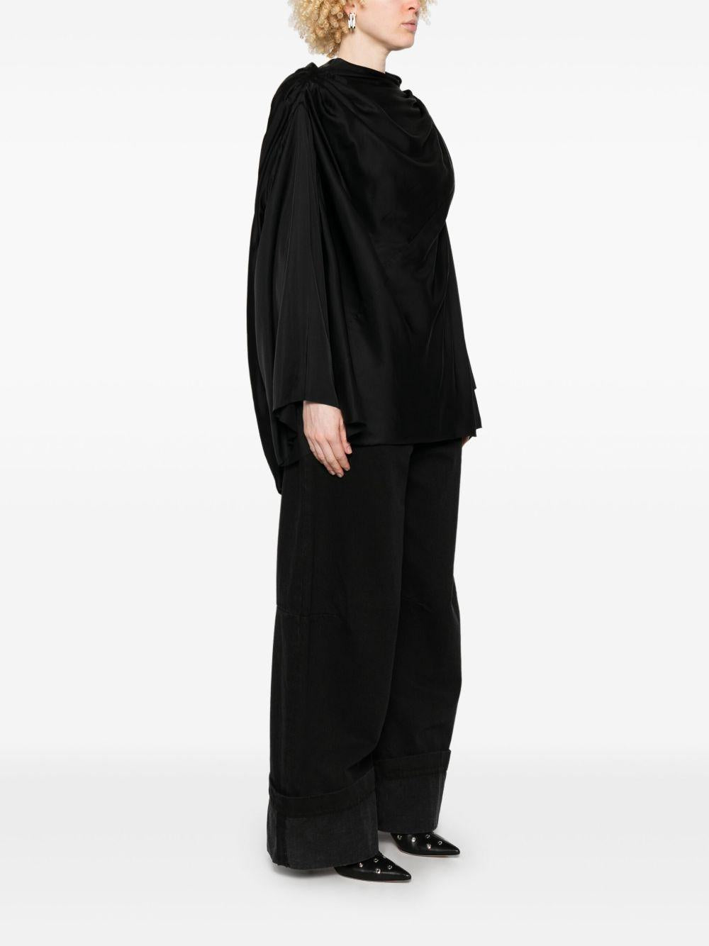 Claudette top RO01E7578SCH 09 BLACK RICK OWENS 