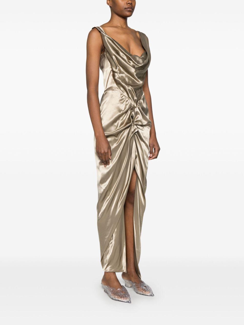 Panther maxi dress 1101035BW0128 R401 GOLD VIVIENNE WESTWOOD 
