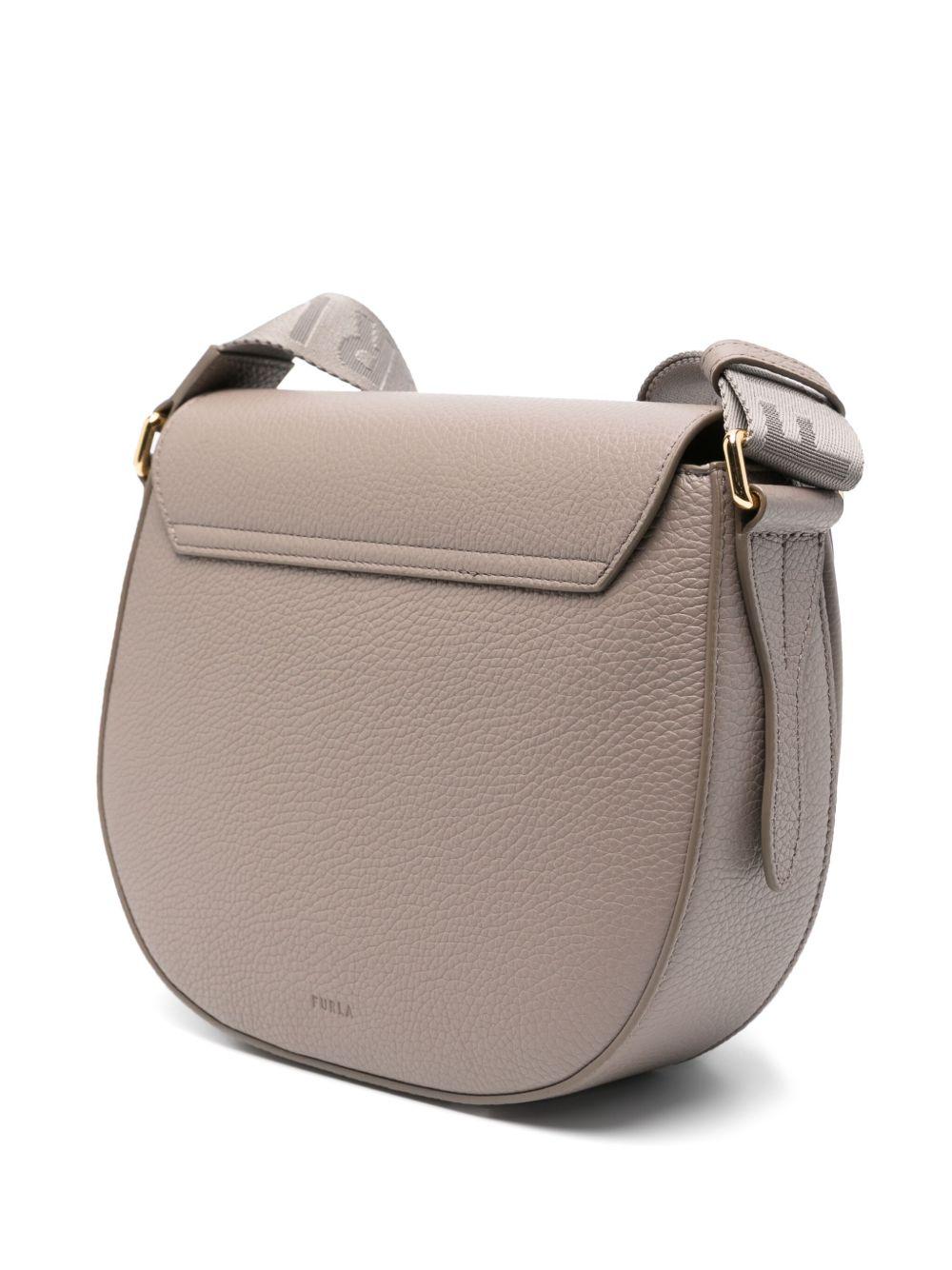 Borsa a spalla con placca logo WB01605 - BX0356 3763S STUCCO GRAY FURLA 