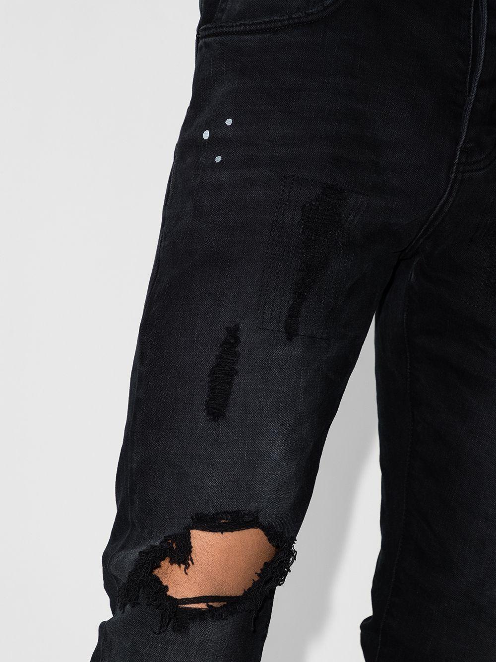 Jeans slim effetto vissuto P002 P002BLR BLACK REPAIR PURPLE BRAND 