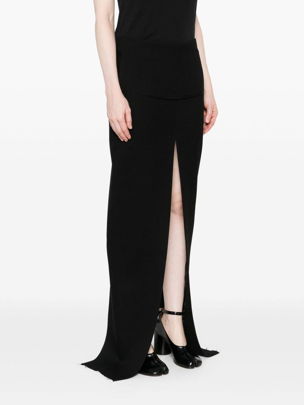 Concordians Runway Sliced Skirt RO02E4387WD 09 BLACK RICK OWENS 