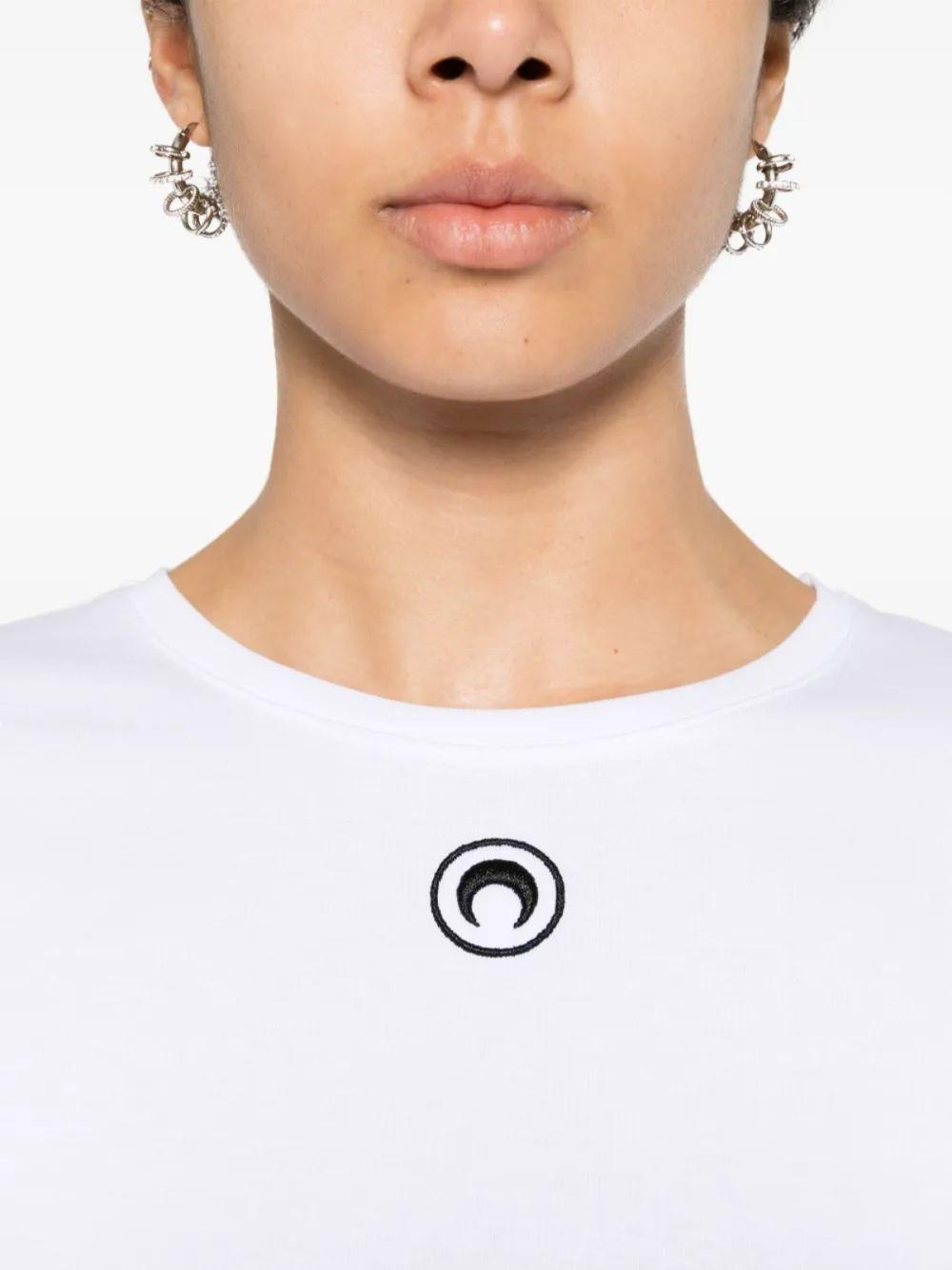 Moon Logo Baby Fit T-shirt WTT012ACJER0008 WH10 WHITE MARINE SERRE 