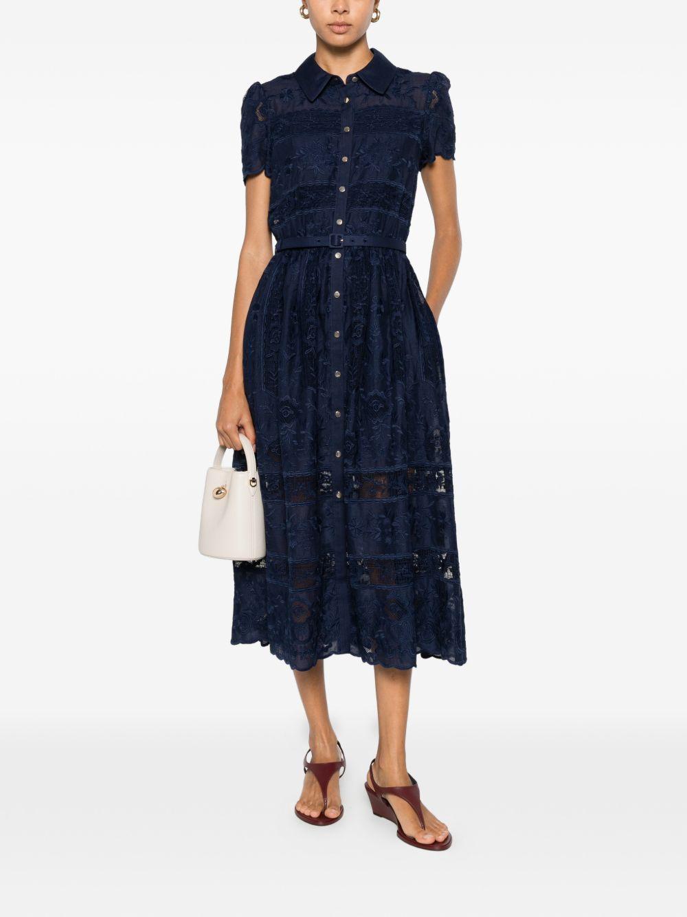 Abito midi blu navy PF26105MAN NAVY SELF-PORTRAIT 