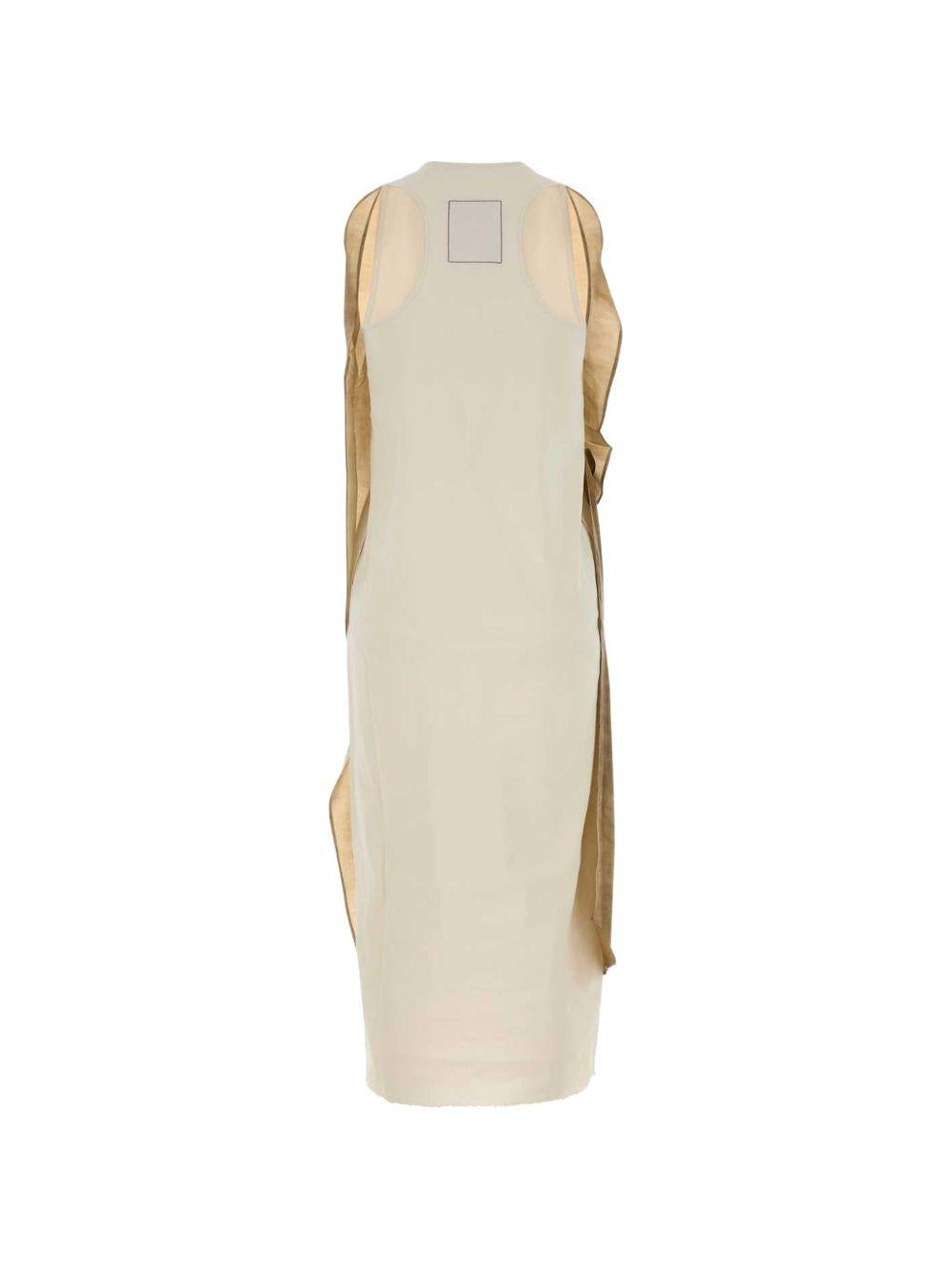 Abito stampato drappeggiato Alex UW5070 UW101 OFF WHITE UMA WANG 