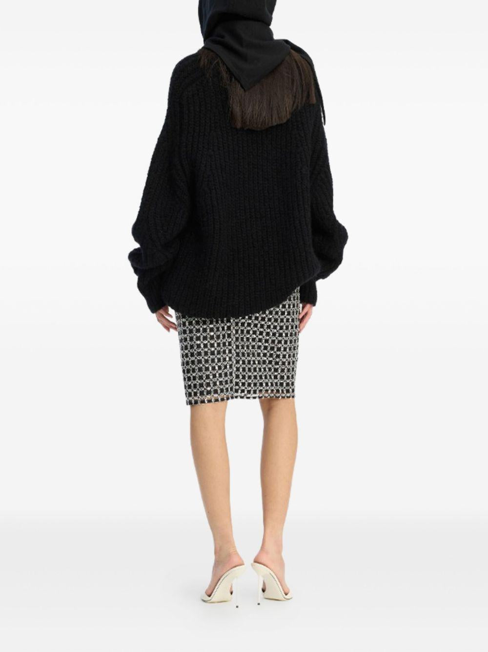 Beaded Long Mini Skirt Black 115453100 100 BLACK ROTATE 